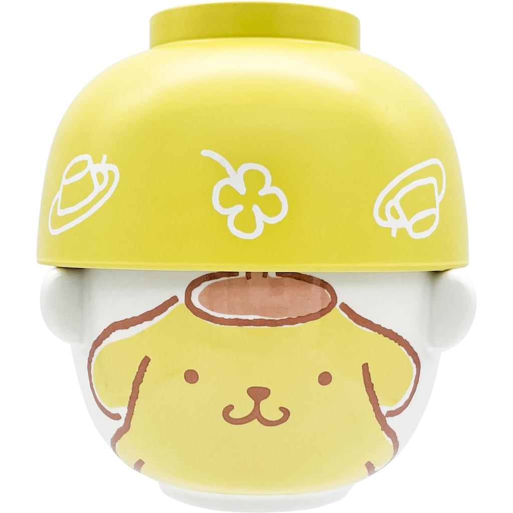 Sanart Sanrio Pompompurin Suppen- und Reisschalen Mini-Geschirr Stapelbar für einfache Aufbewahrung Perfekt als Geburtstagsgeschenk Hergestellt in Schalen, Set, 10x6cm, 200ml, Lagerung, Geschenk,
