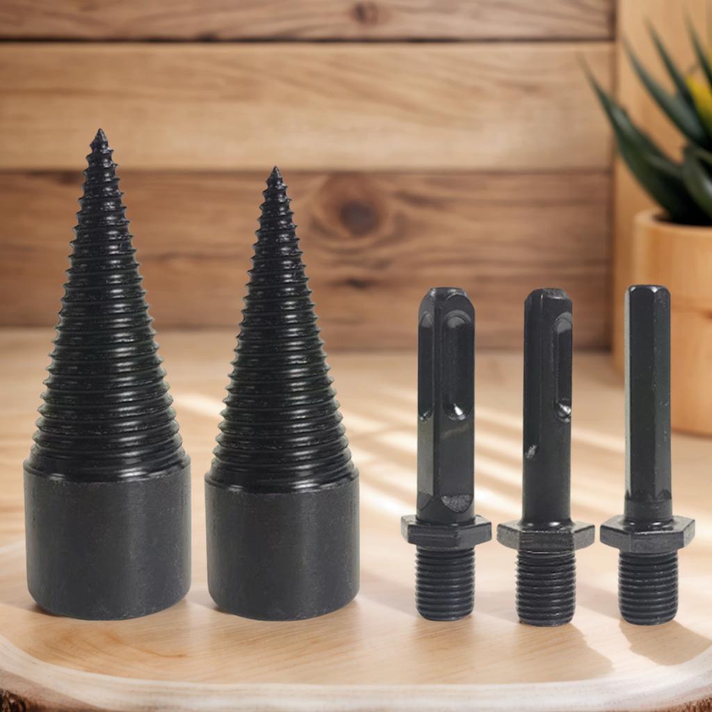 42mm+32mm Wood Log Splitter Firewood Drill Bit with 3 Handle Wood Splitter Drill Bit Log Splitter Drill Bit for Splitting Woods