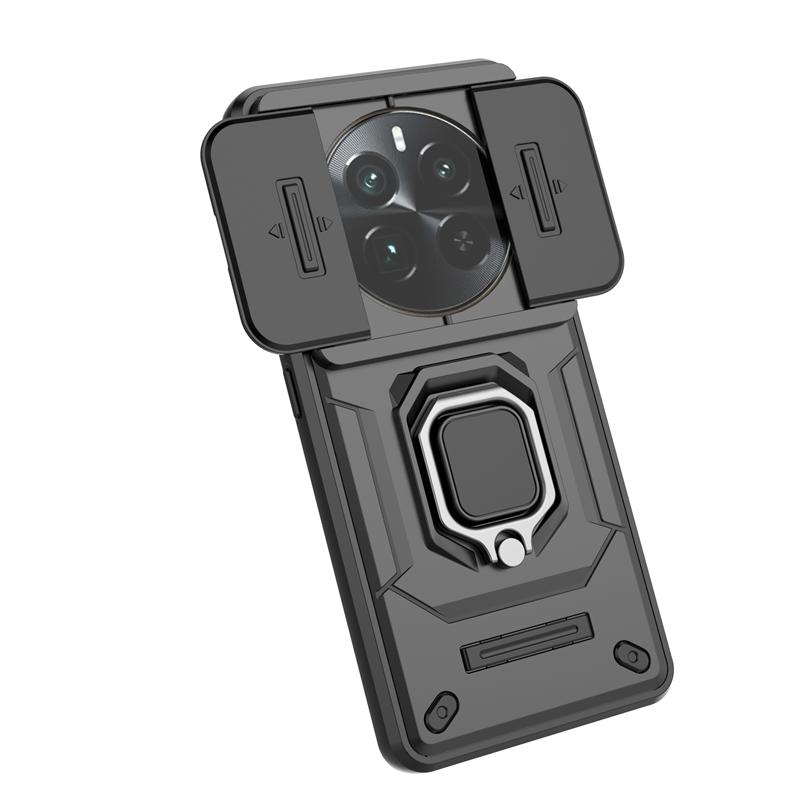For Realme 12 Pro Plus Case Slide Lens Camera Protect Phone Cases For Realme 12 12Pro+ 5G Magnetic Ring Holder Armor Back Cover