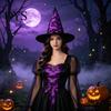 Halloween Costume Accessories Witch Hat, Reusable Oxford Cloth Pointed Wizard Festive Party Souvenir Hat for Costume, Carnival, Masquerade,