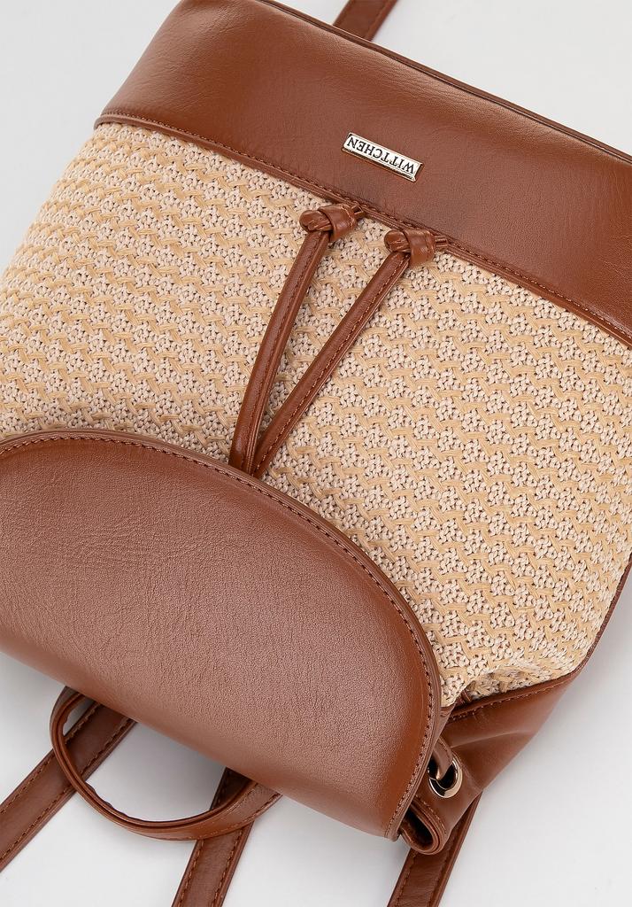 Wittchen Women's Woven Backpack Brown And Beige Brown And Beige Polyurethane