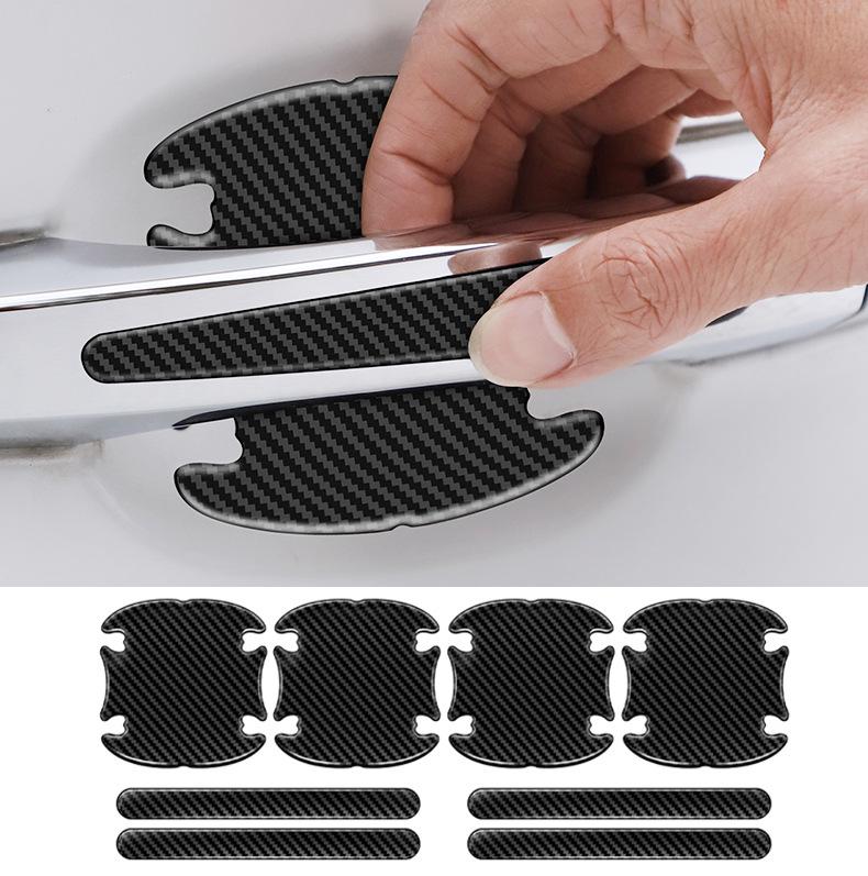 Carbon Fiber Door Guard: Anti-Scratch & Anti-Collision Protective Film with Handle and Bowl Protection