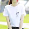 Bottom Shirt Ins Sweet Simple Flowers Round Neck Wear FeUnisex Print Fashion Internet Celebrity Commuter Shortsleeved Tshirt
