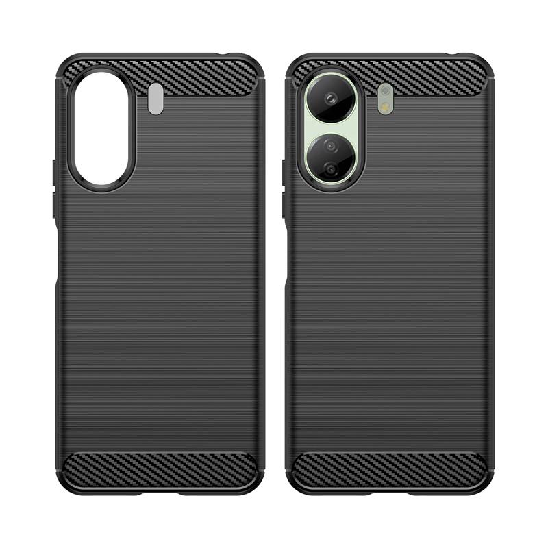 Für Poco C65 Hülle Abdeckung Xiaomi Poco C65 Capas Neu Stoßfest Panzer Handy Bumper Rückseite Kohlefaser Weich TPU Fundas Poco C65 C 65