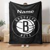 Custom Name Brooklyn Nets Theme Printed Blanket - Perfect for Couch, Bed, Travel & Outdoor Use | Machine Washable, Cozy & Durable.