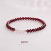 Damen Leicht Luxuriöses Natürliches Granat & Perlen Kristall Armband - Exquisites Nischenstil Dünnes Lockeres Perlenband