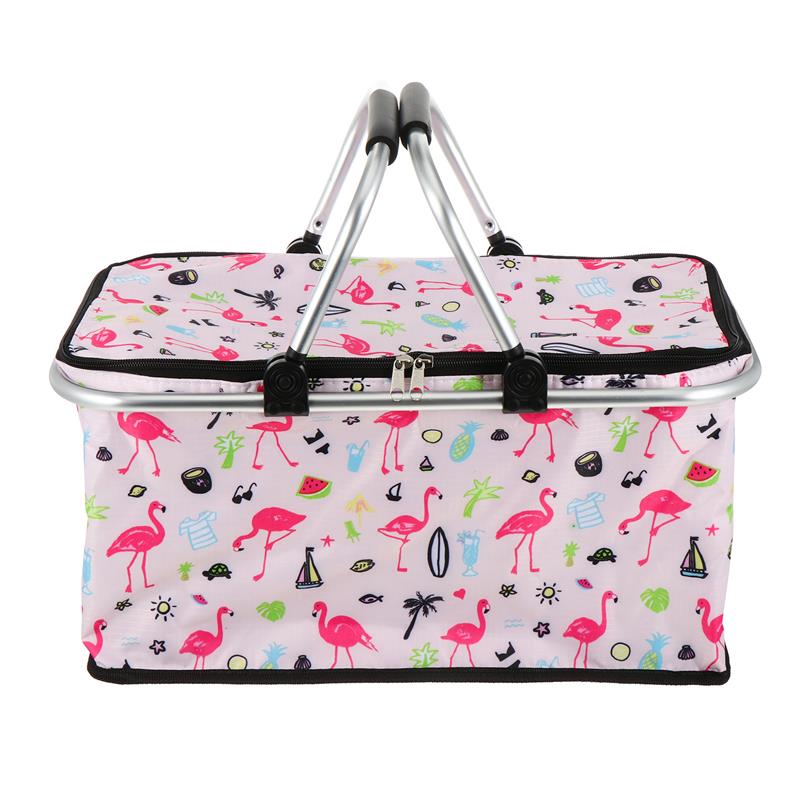 30L Lunchkorb mit großem Fassungsvermögen, zusammenklappbar, isoliert, Picknicktasche, Klappkorb, für Outdoor-Camping, Reise-Mahlzeittasche