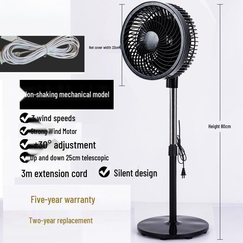 Silent Energy-Saving Oscillating Floor Fan with Remote and Timer