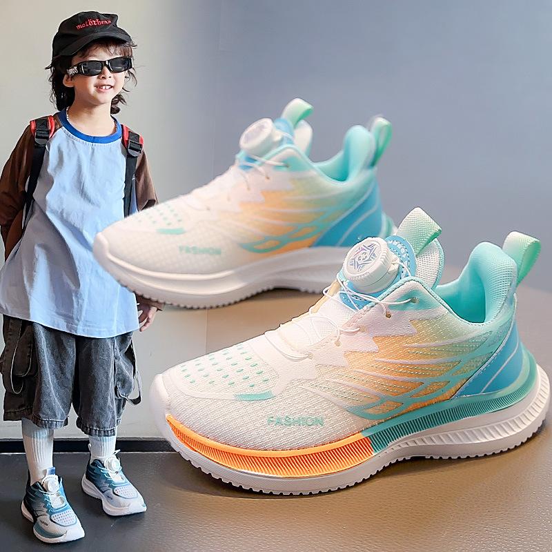

Classmates Boys Sneakers Students Lightweight Non-slip Skipping Rope Running Shoes Summer Breathable Button Children s Little White Shoes 37 inner length 22.8cm