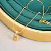Trendy L182 Blue-Green-Purple Gemstone Necklace for Women - 18K Gold-Plated Stainless Steel Hip Hop Clavicle Chain