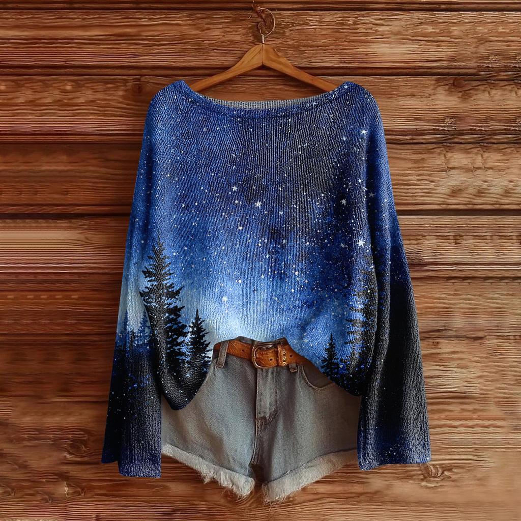 Women's Fashion Long Sleeve Christmas Snowman Snowflake Print Jacket Cardigan