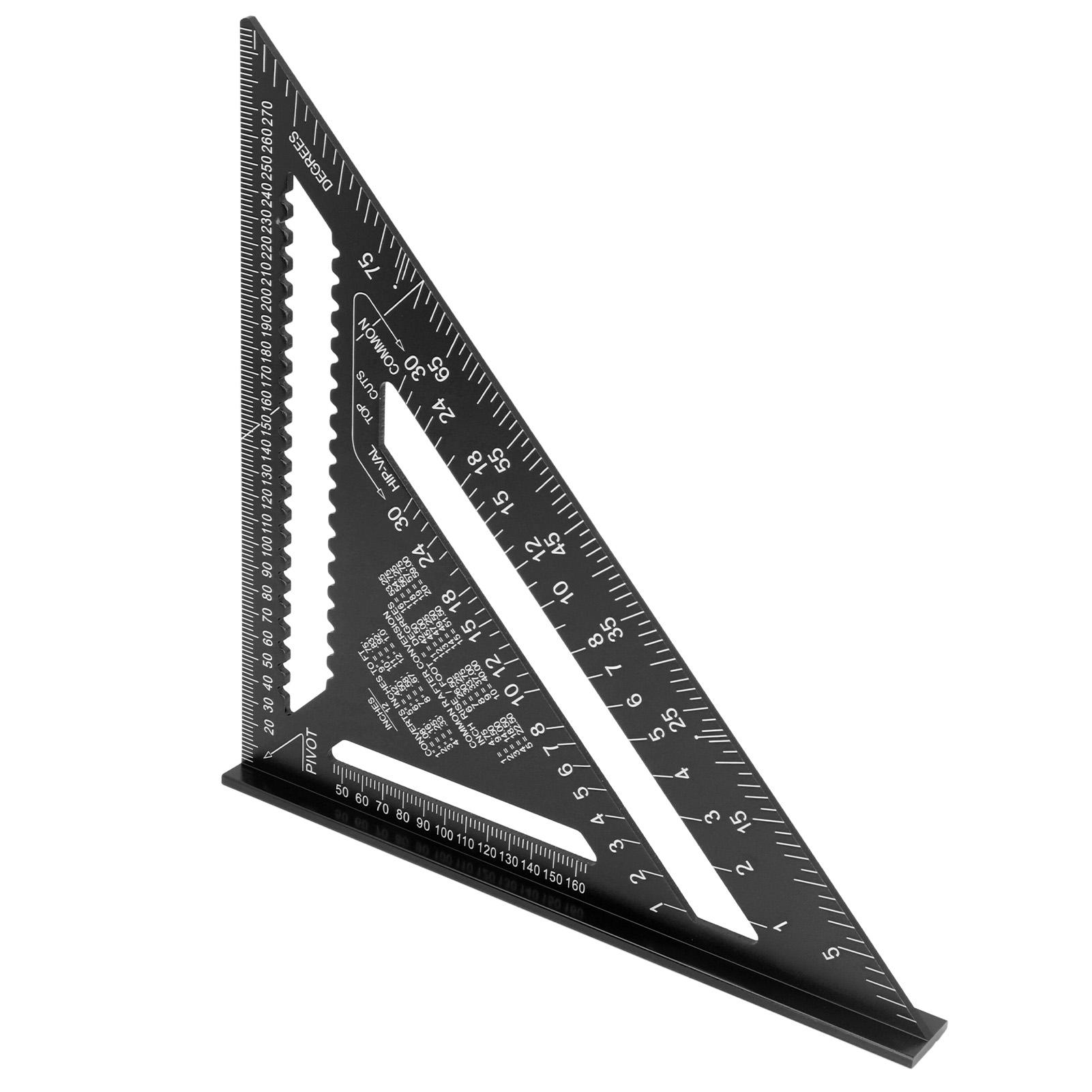 

12-дюймовый стропильный угольник 45 90 градусов плотницкий треугольный линейка алюминиевый сплав деревообработка метрическая