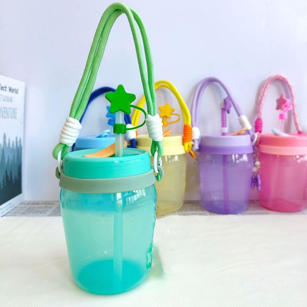2PCS Silicone Ring Water Bottle Handle Strap Reusable DIY Water Bottle Sling Carrier Resilient Universal Water Cup Holder Strap