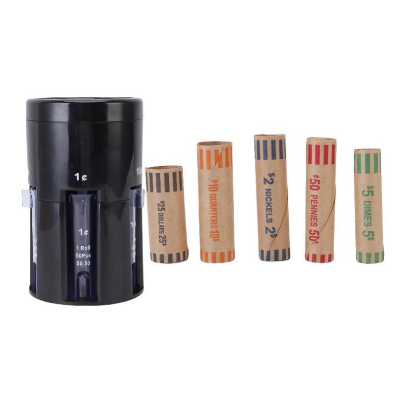 5 IN 1 Coin Sorter Rotatable Base Automatic Change Counter Machine For Pennies Nickels Dimes Quarters Dollars