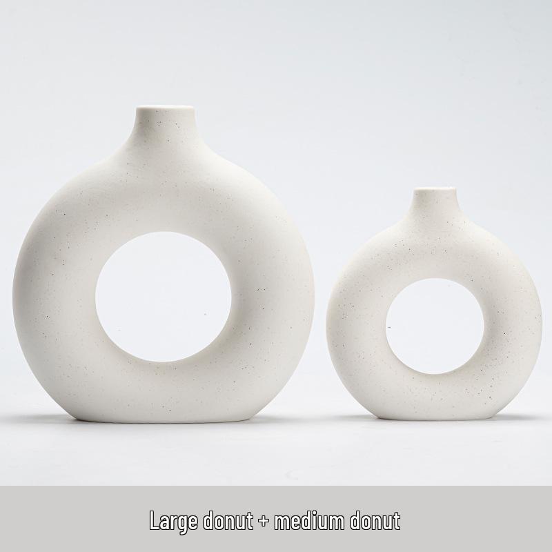 Creative Circular Ceramic Vase Set for Living Room Decor
