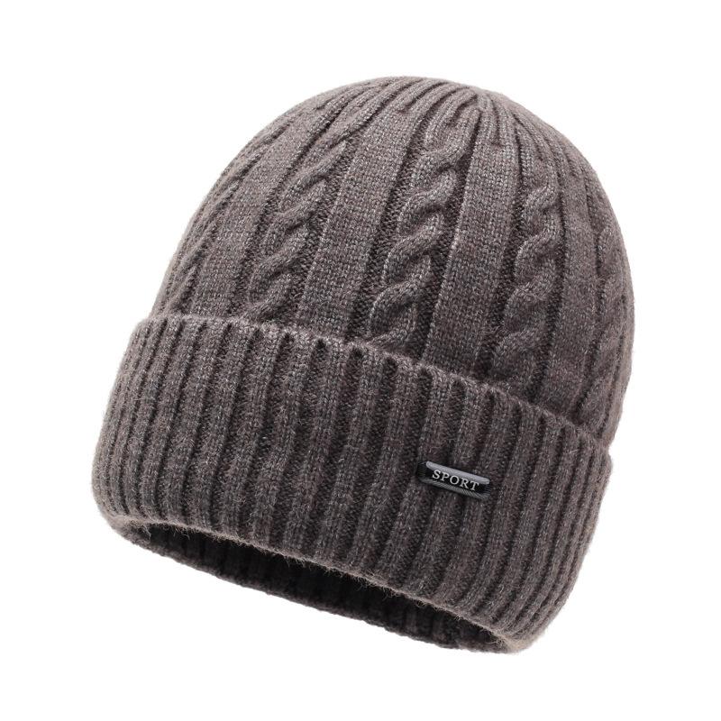 Women's Thickened Knitted Hat Windproof Warm Autumn and Winter Wool Hat Men's Cold Hat Outdoor Ear Protection Big Head Surround Hat