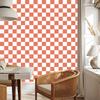 Checkerboard Wallpaper Coral, White and Peach 50x1000