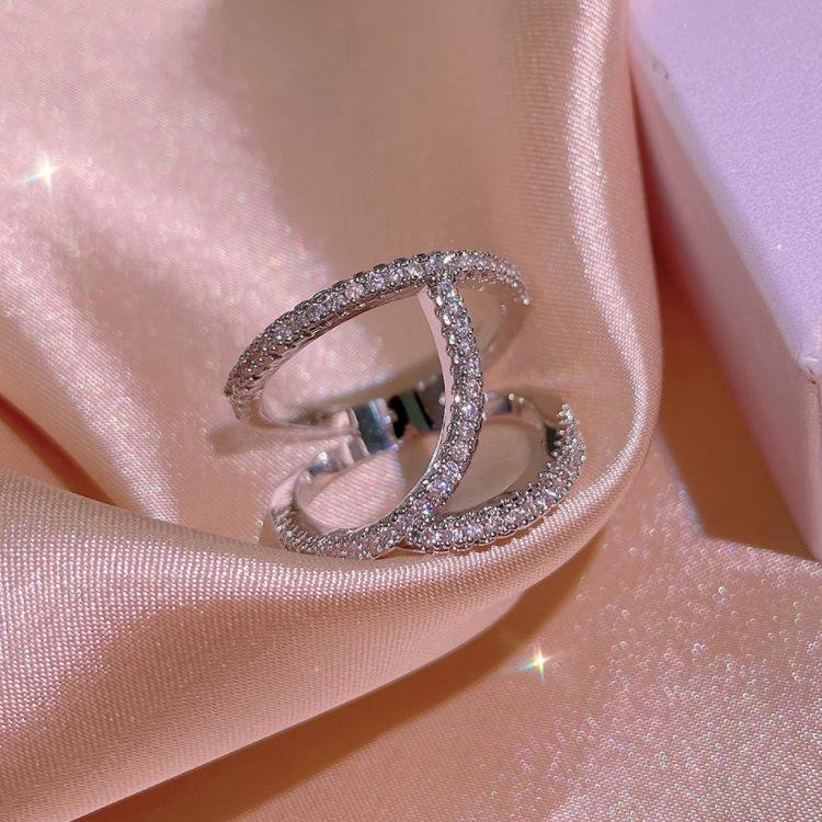 Xiaoxiangfeng Retro Cold Wind Ring, Simple Personality, Simple Geometric, Simple And Versatile Diamond Ring