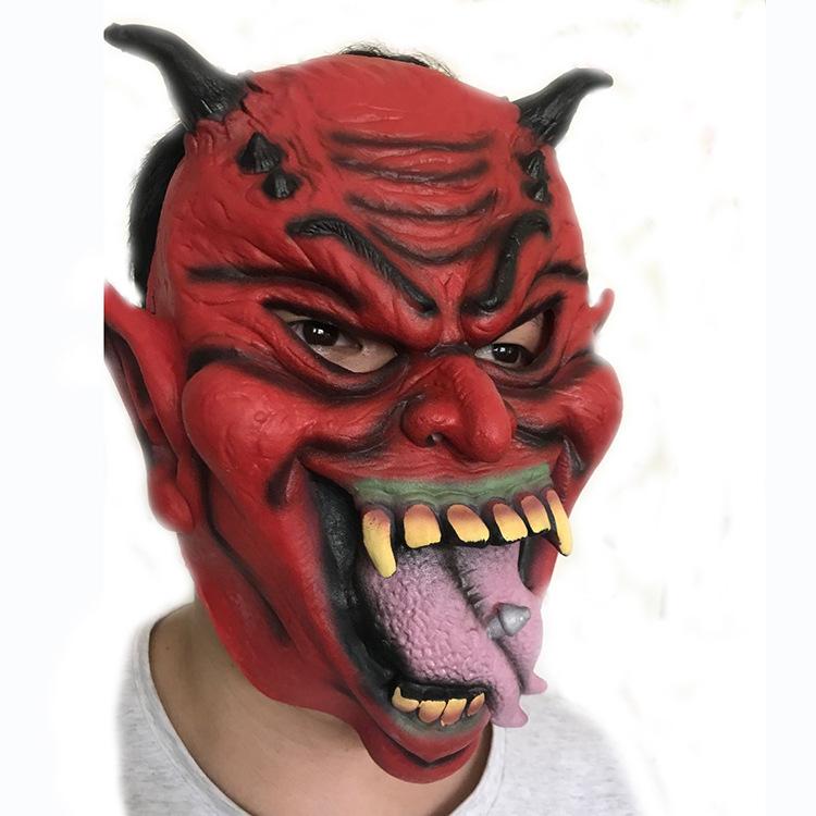 Tongue Long Halloween Red Bull Long Nail Mask Horror Spoofs Prank Props Costume