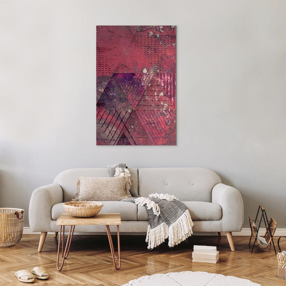 Painting - Crimson Abstraction (1-Part) Vertical