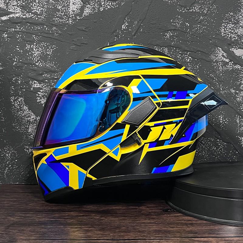 JIEKAI Flip-Up Motorcycle Helmet Women Couples Dual Lens Full Face Scooter Riding ABS Material