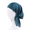 1Pc Women's Comfortable Headscarf Turban Head Cover Solid Color Hair Care Bonnet Hat Night Sleep Cap Imitated Silk