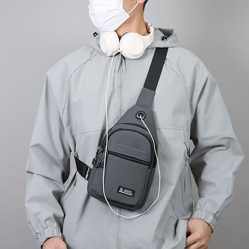 Outdoor Sports Chest Bag Multi-Functional Crossbody Bag Men's Large Capacity Shoulder Bag