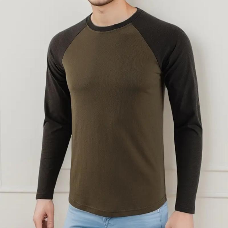 

Простые однотонные мужские футболки с принтом, футболки с длинным рукавом, повседневные свитера с круглым вырезом, мужская одежда больших размеров 7XL зелёный