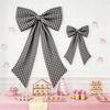 Oversized Stof Strik Muurdecoratie Geruite Strik Muur Achtergrond Strikken Bruiloft Foto Booth