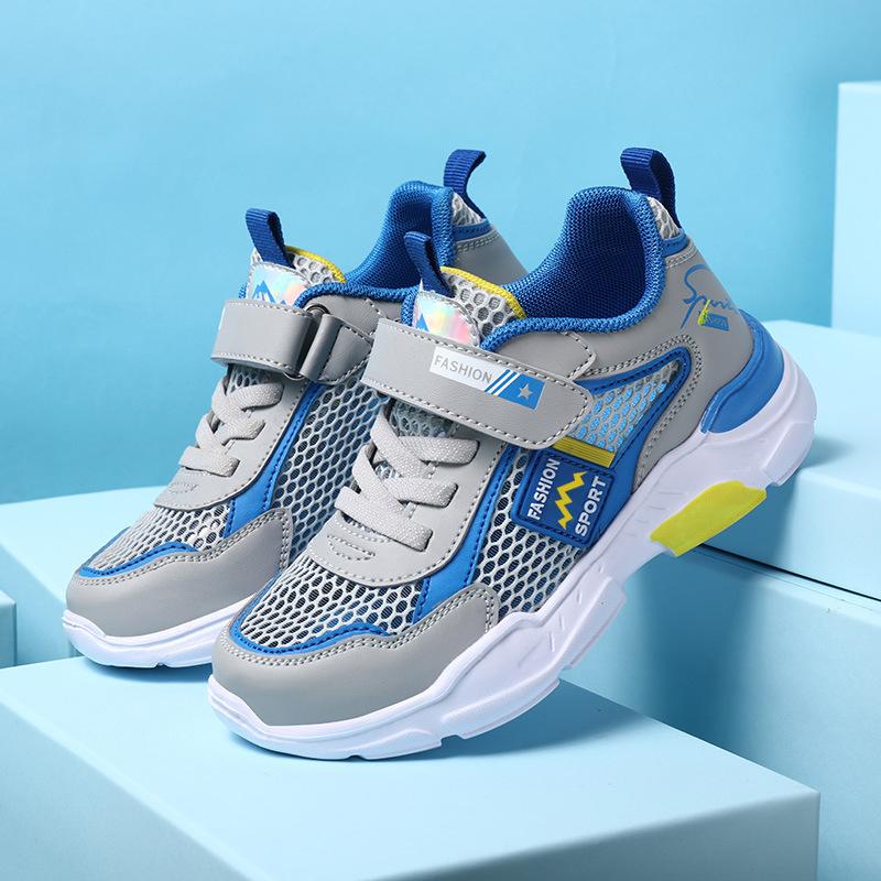Student soft-soled running shoes children's sports shoes boys' shoes medium-sized older boys' spring and autumn breathable single pair of mesh shoes