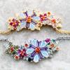 Necklace Flowers Colourful Stones New Link Chain Fine Jewelry Europe 925 Stering Silver Romantic Gift For Women