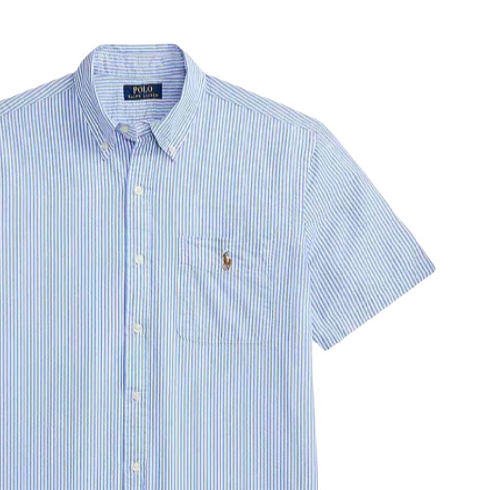 Polo Ralph Lauren SS26 Collegiate Style Short Sleeve Striped Button-Down Shirt Slim Fit Men Shirts 710B21345-004