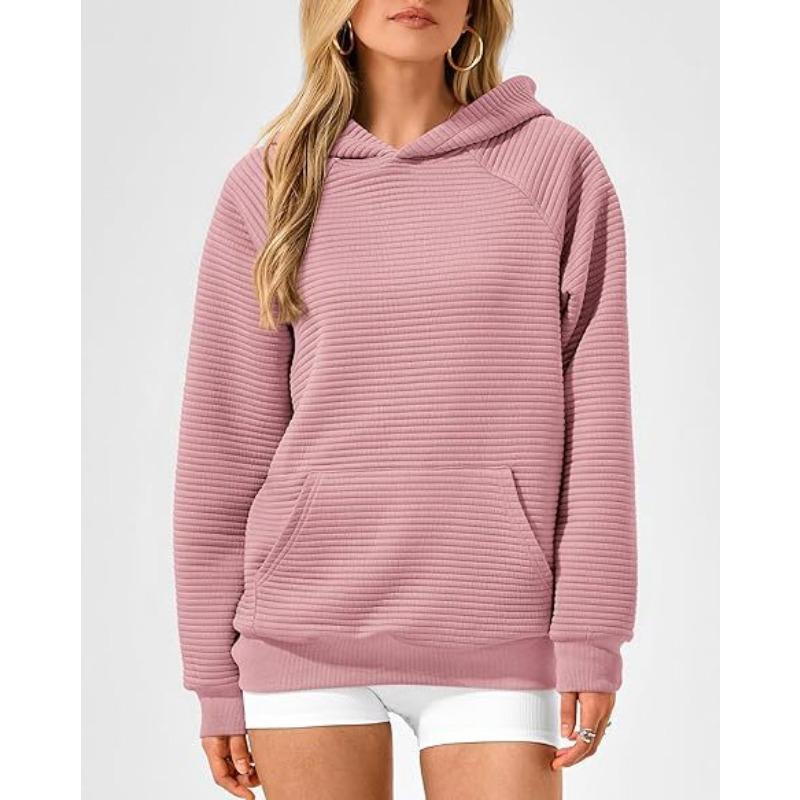 2025 Fashion Striped Loose Long Sleeved Hooded Sweater Women Autumn and Winter Casual Simple Office Sweatshirt Hoodie Elegant Loose Women's Clothing