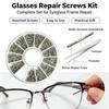 1 Set Mini Precision Screwdriver Eyeglasses Repair Kit With Screws And Soft Nose Pads For Reading Glasses