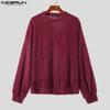 INCERUN Men Long Sleeve Fleece Keek Warm Casual Furry Undershirts Tops