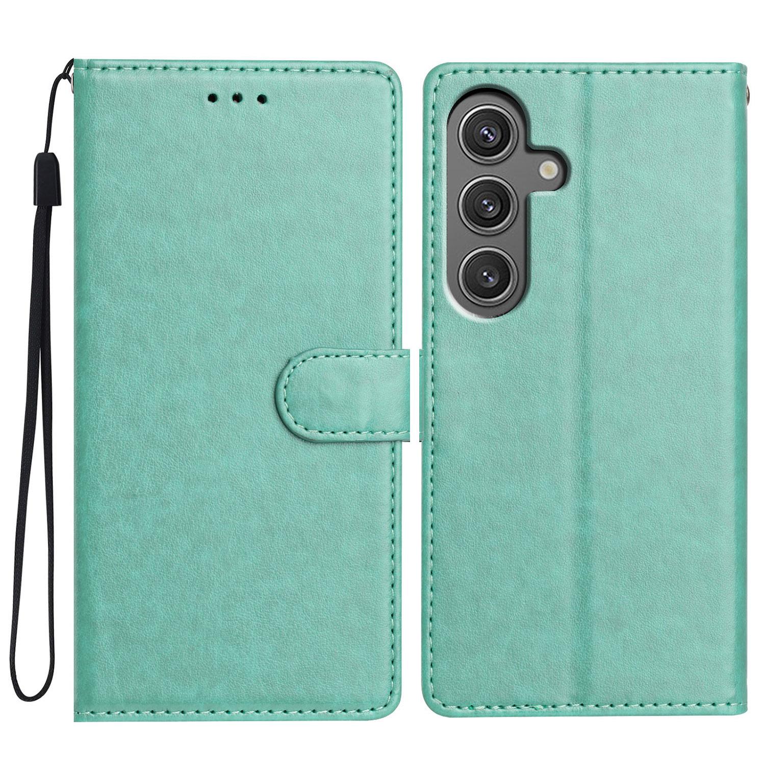 

For Samsung Galaxy A36 5G Leather Case Wallet Stand Phone Cover with Handy Strap Green