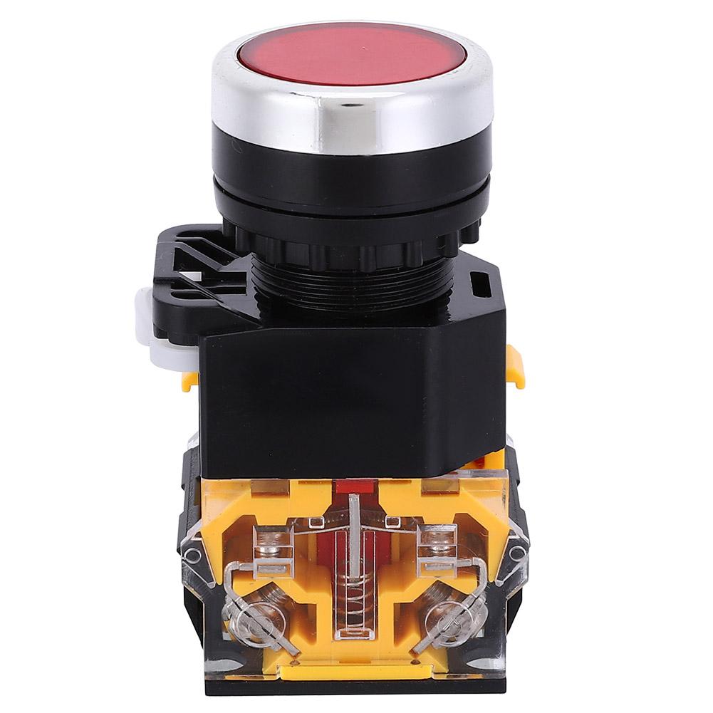 

5pcs 22mm 37V440V Push Button Switch Self Resetting Button Switch without Light(Black )