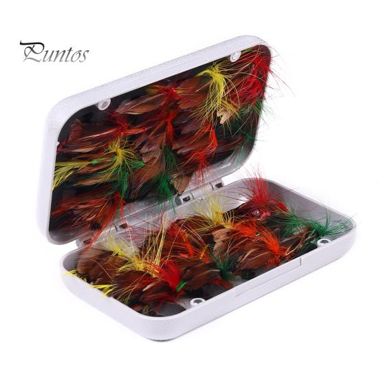 

32 шт./кор. нахлыстовая приманка с металлическим острым крючком, красочные перья, форель, окунь, искусственная приманка для сухой мухи, аксессуары для рыбалки на открытом воздухе Sets