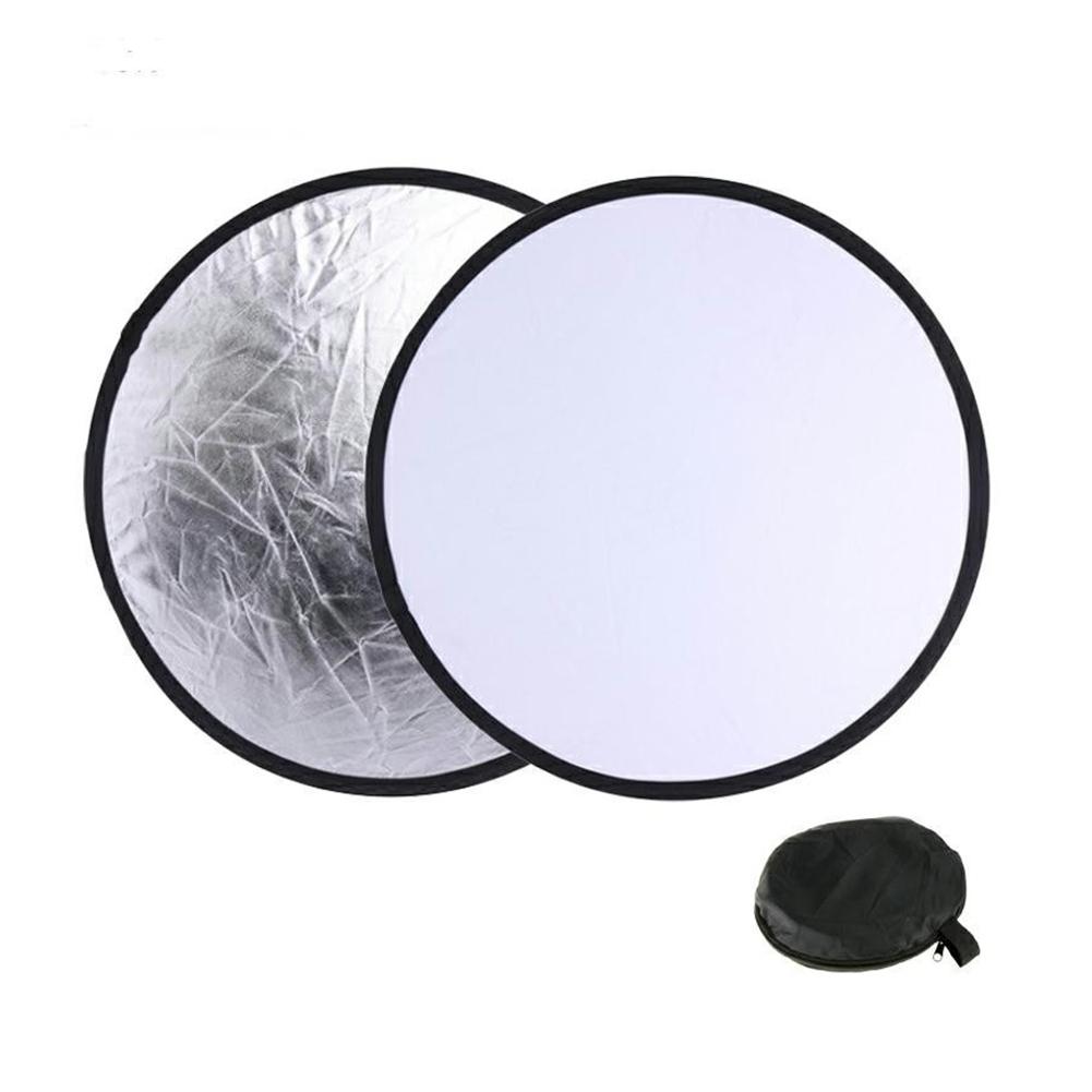 

2 In 1 Lighting Reflectors Portable Collapsible Disc Light Diffuser Foldable Camera Photo Reflector Diffuser Fill Light Board срібний