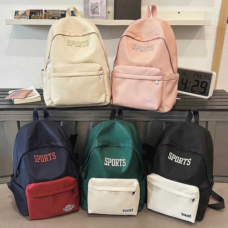 Middle School Student Schoolbag Women's Large Capacity Backpack Letter Print Men Outdoor Backpack