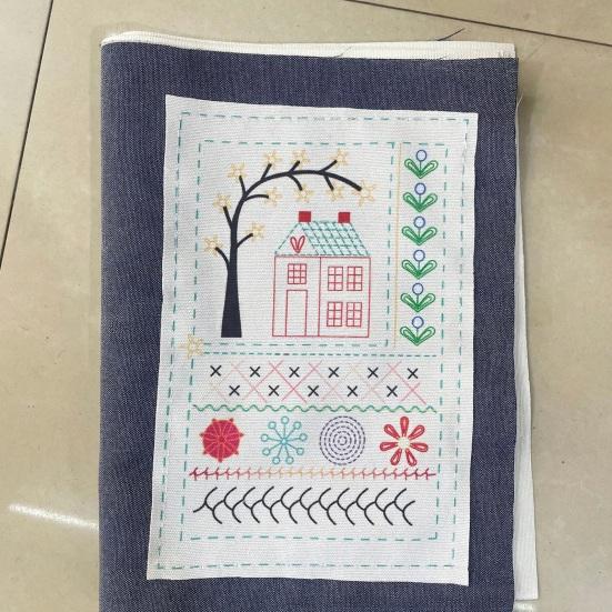 DIY Przewodnik Referencyjny do Haftu ze Stronami z Tkaniny Książka Ściegów Zestaw Startowy Nici do Haftu Igły Nożyczki Haft