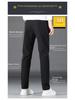 Black Label Plus Men's Slim Fit Tall Straight Fleece Pants - Autumn/Winter Korean Casual Trousers