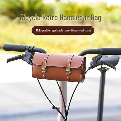 Thickened Retro Handlebar Bag for Mountain Bikes, Electric Scooters, and Folding Bikes