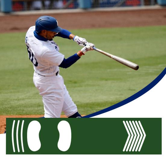 Hitting Mat with Footprint Guide Non-slip Shock Absorbing Baseball Batting Mat Beginner