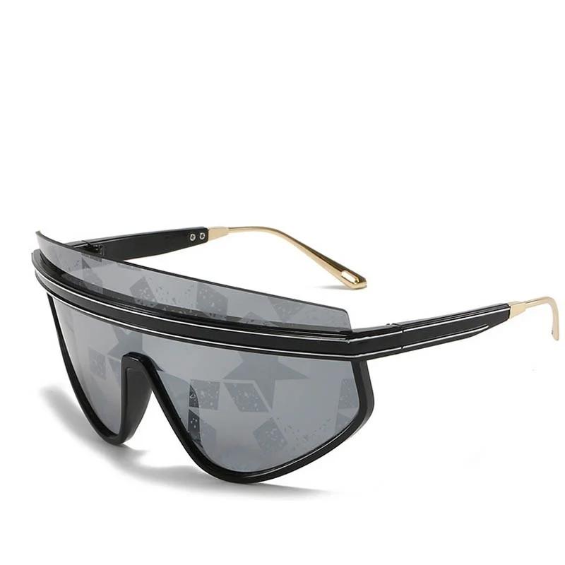 Luxury Brand Punk Sunglasses Goggle Women Men One Piece Transparent Sun Glasses Male Oversized Shades Y2k Eyewear Sol Oculos