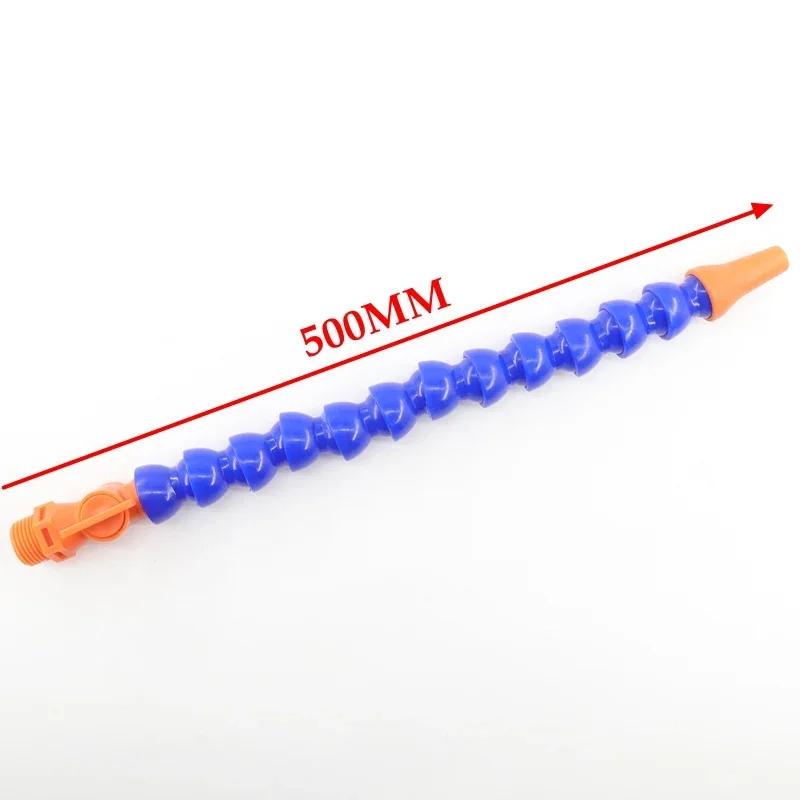 Male Thread Plastic Flexible Water 1/2 3/8 1/4'' Oil Coolant Tube Hose With Nozzle for CNC Milling Lathe Cooling Pipe 300~700mm