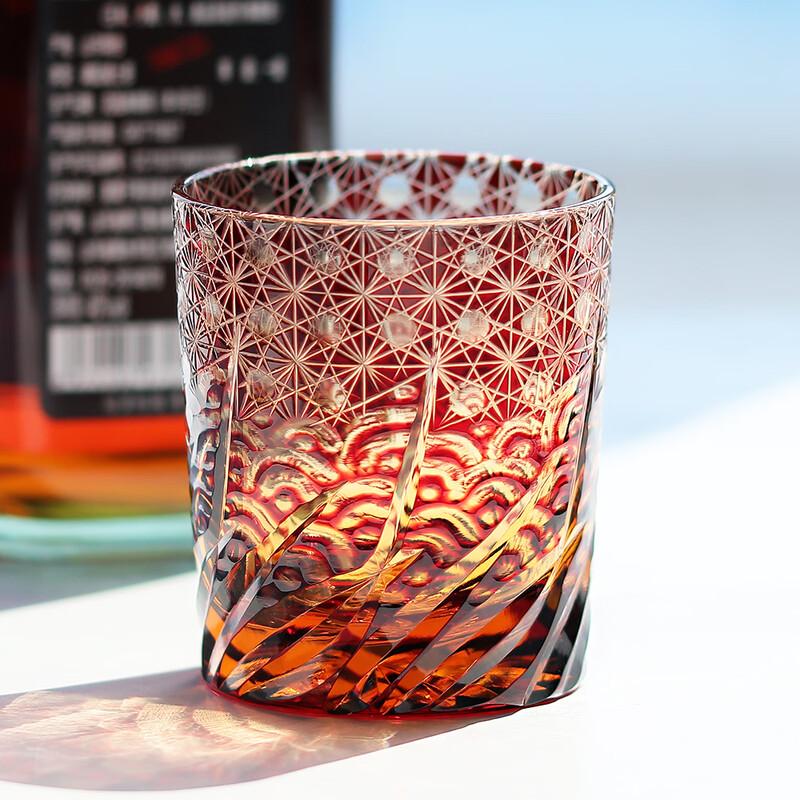 Edo Kiriko Hand-Carved Crystal Whiskey Glass