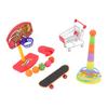 4pcs Bird Training Toys Interactive Fun Basketball Skateboard Trolley Parrot Toys for Budgie Parakeet Cockatiel