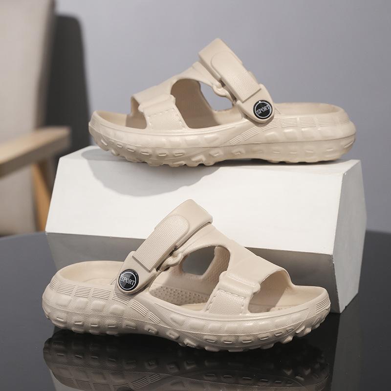 Children'S Sandals Are Universal For Boys And Girls In Summer Casual Non Slip One Word Drag Dual Purpose Outer Wear Thick Soled Solid Color Slippers