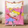 1pc Flannel Blanket, Helga,Blonde,Rugrats Pattern Printed Blanket, Sofa Bed Sofa Car Office Camping Travel Warm And Comfortable Soft Blanket